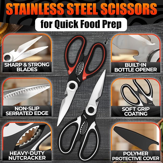 2 Pcs Heavy Duty Kitchen Scissors - Image 3