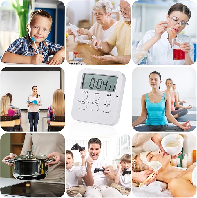 Weewooday 12 Pcs Digital Kitchen Magnetic Timer Bulk Classroom Count up - Image 6
