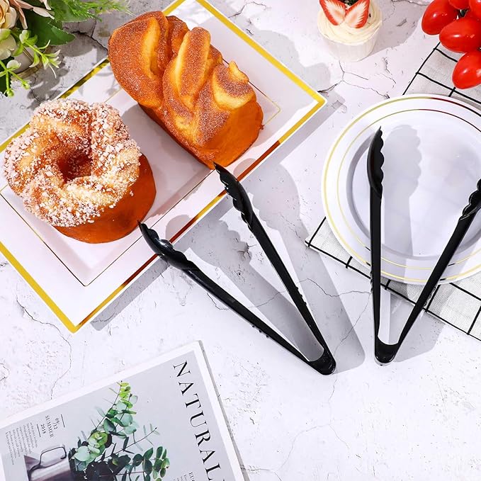 Mwellewm 24 Pc Plastic Tongs for Serving 9 Inch Bulk Reusable or Disposable - Image 7