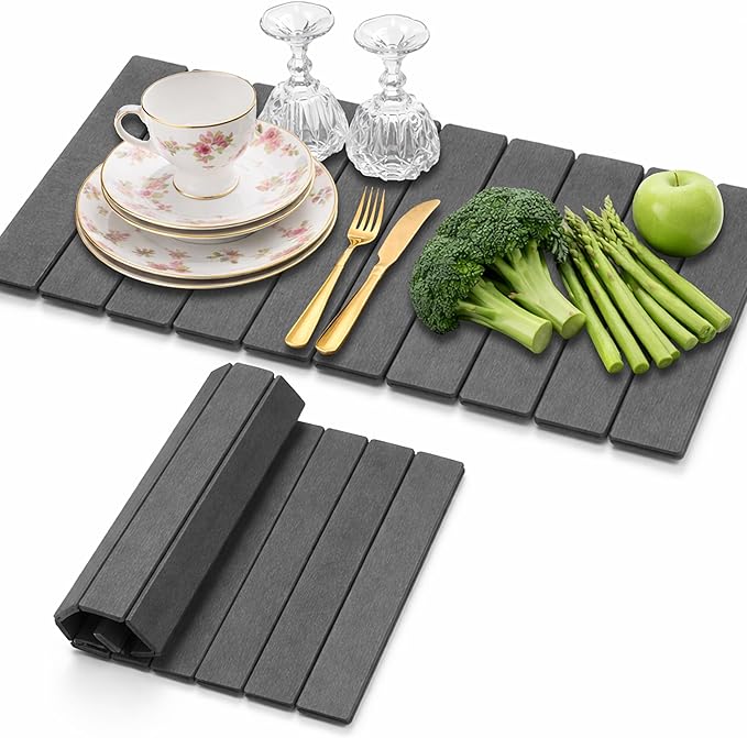 Stone Dish Drying Mat for Kitchen Counter by DEPATYA