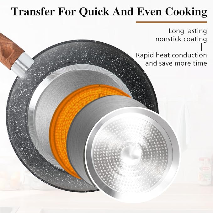 30 Piece Pots and Pans Set Non Stick, Granite Induction Cookware Sets, Nonstick - Image 5