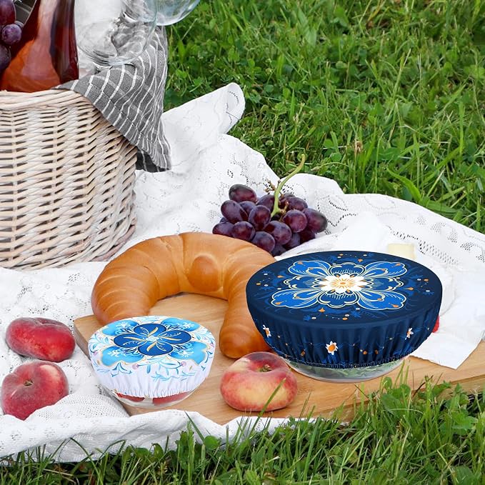 5 Pieces Bowl Covers Reusable, 5 Size Elastic Cloth Bowl Covers - Image 4