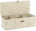 Hipiwe Seagrass Storage Basket Bin 3 Sections Hand-Woven Wicker Baskets by Hipiwe