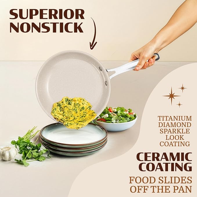 Granitestone Ceraluxe 20 Pc Ceramic Cookware Set Nonstick, Complete Pots and - Image 4