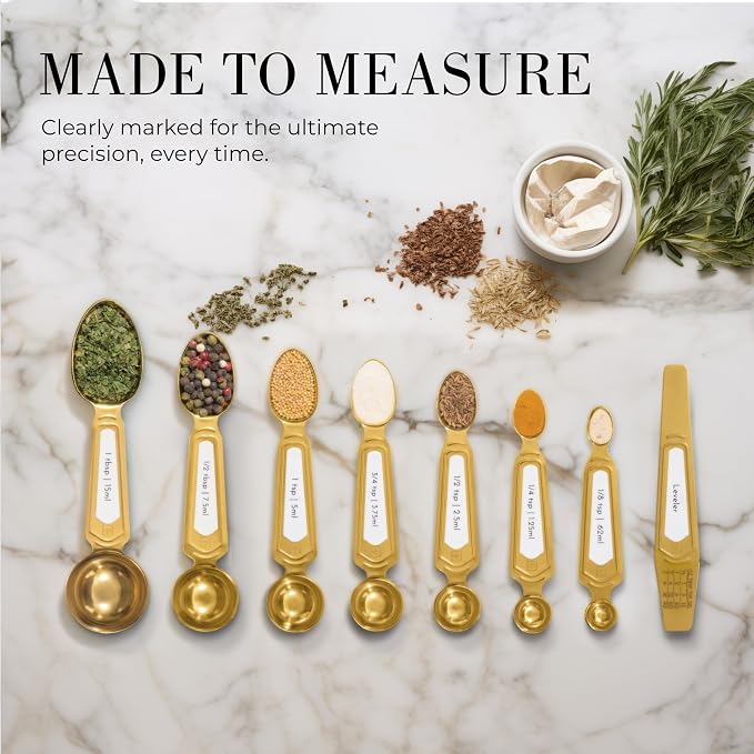White and Gold Measuring Spoons - Image 2