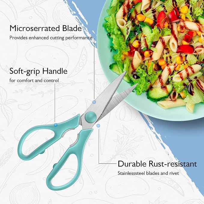 Kitchen Shears, Heavy Duty Cooking Scissors, Dishwasher Safe, Stainless Steel - Image 3