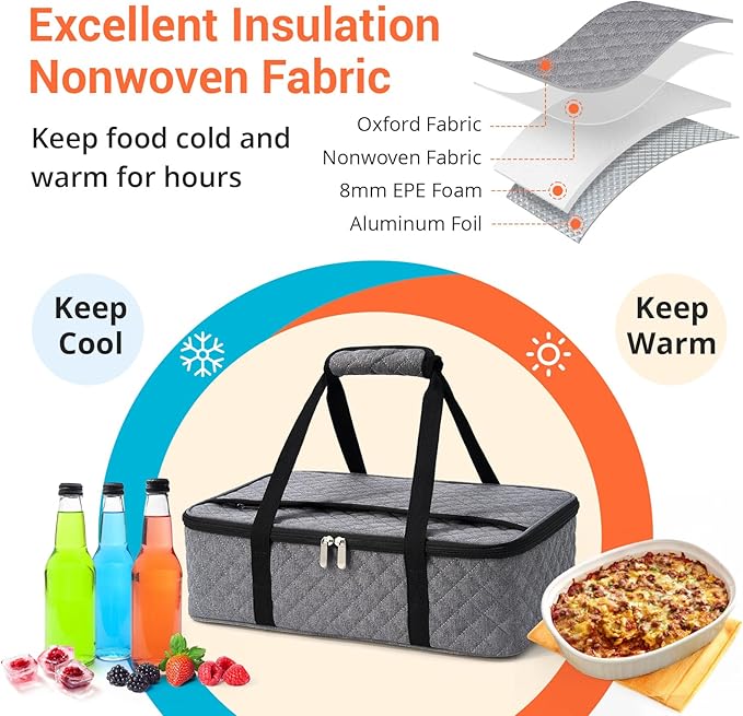 Insulated Casserole Carrier Portable Food Tote - Image 3
