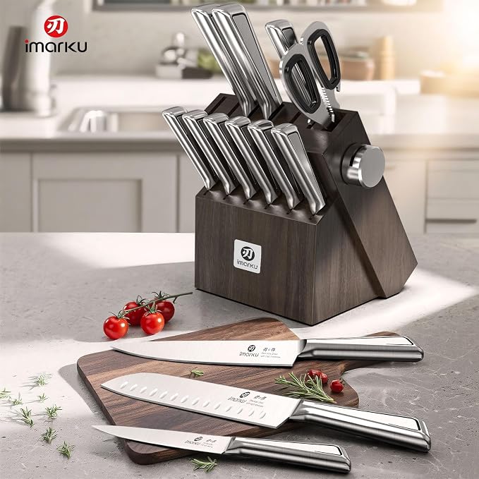 Knife Sets for Kitchen with Block imarku G14 Japanese Knife Set Stainless Steel - Image 2