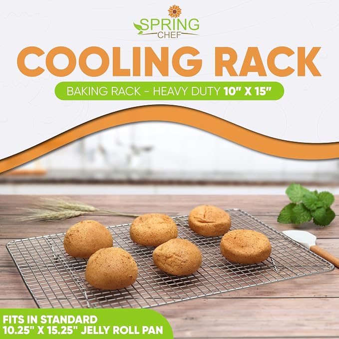 Spring Chef 10" x 15" Stainless Steel Cooling Racks - Image 2