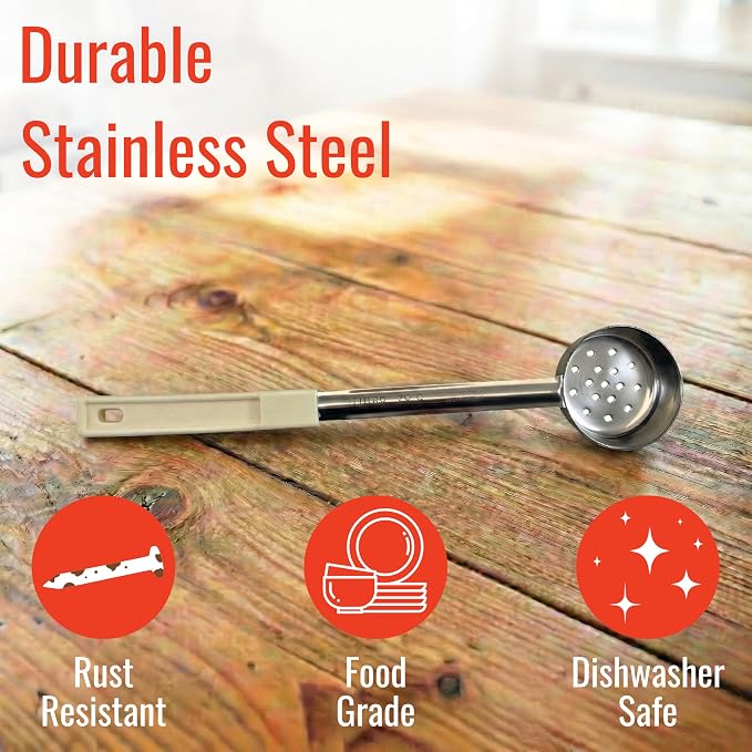 3 Ounce Slotted Stainless Steel Portion Control Ladle Spoon - Image 4