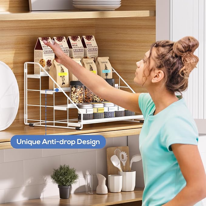 Spice Rack Organizer for Cabinet, 4 Tiered Spice Rack Organizer, Tiered - Image 6