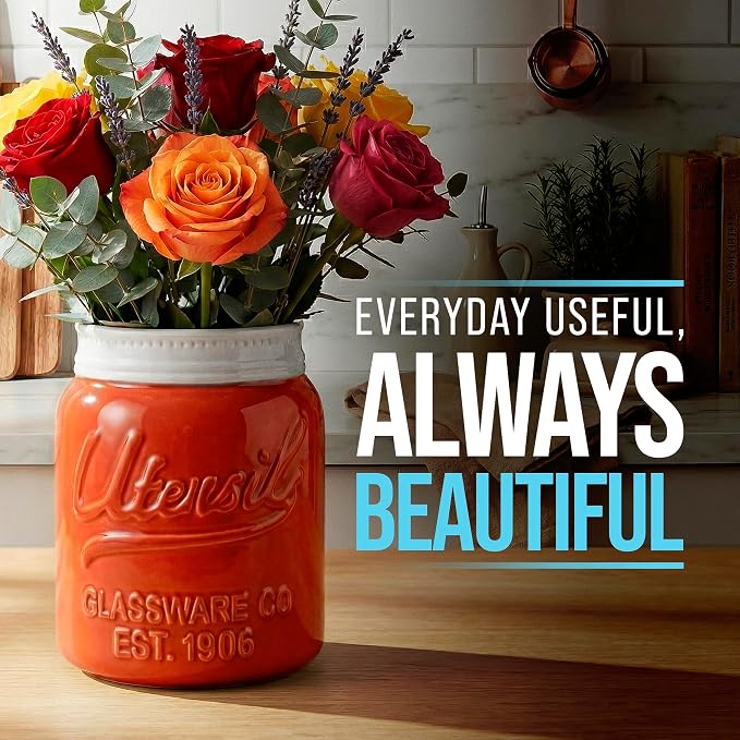 Comfify Wide Mouth Mason Jar Utensil Holder Decorative Kitchenware Organizer - Image 5
