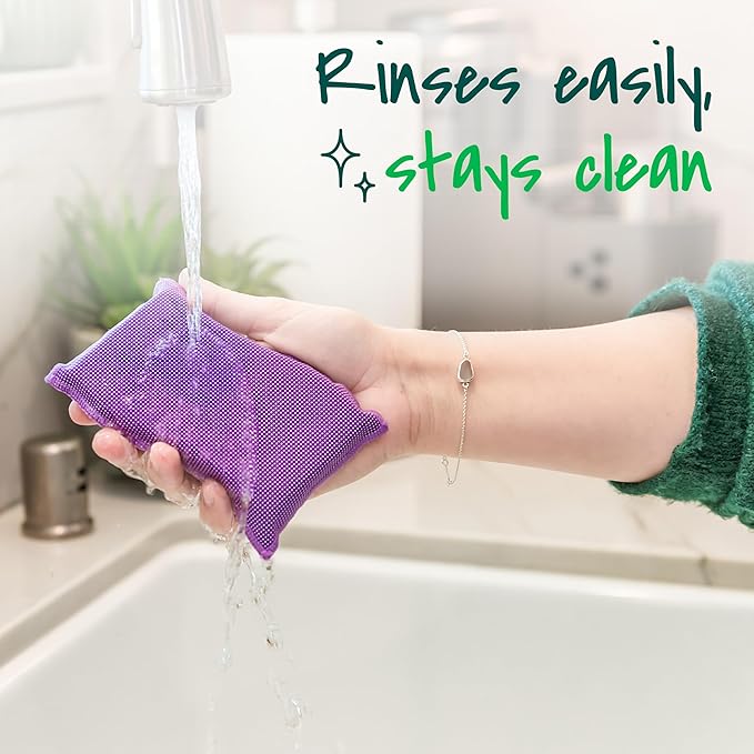 Scotch-Brite Dobie Stay Clean Scrubbers, Non-Scratch Dual-Sided Dish Sponges - Image 4
