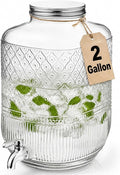 Godinger Drink Dispenser 2 Gallon, Large Glass Water Dispenser by Godinger