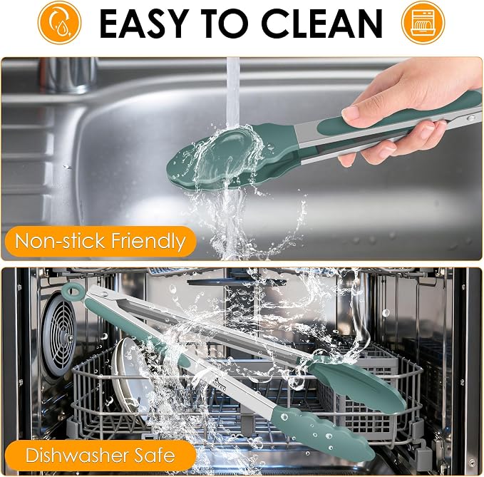HOTEC Premium Stainless Steel Locking Kitchen Tongs - Image 7