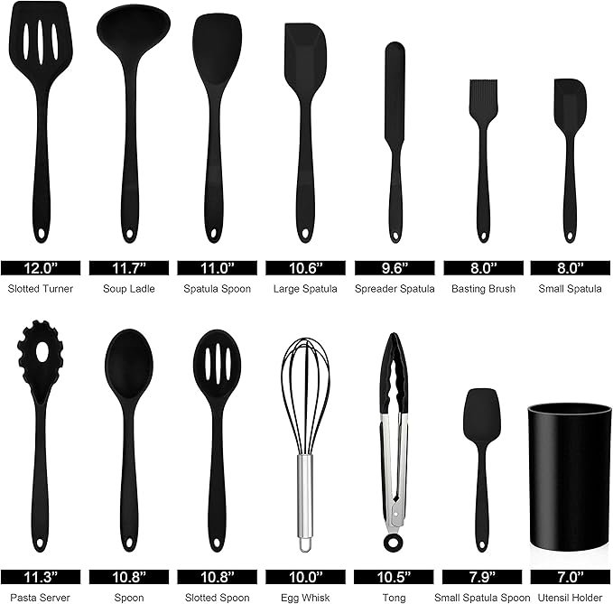 LIANYU 14 Pcs Silicone Kitchen Utensils Set - Image 2