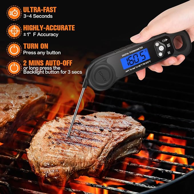 AMMZO Meat Thermometer Digital, Instant Read Food Thermometer - Image 2