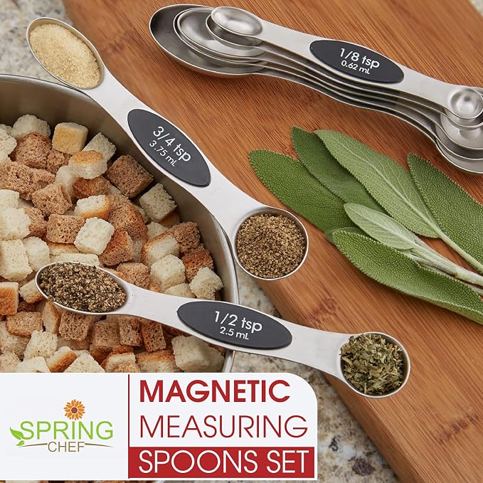 Spring Chef Stainless Steel Magnetic Measuring Spoons Set - Image 7