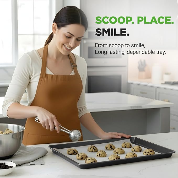 NutriChef 2-Piece XL Mega Cookie Sheet Baking Pans Set - Image 5