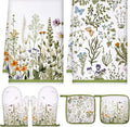 Leinuosen 6 Wild Flower Kitchen Towels Kitchen Decor and Accessories Set Floral by Leinuosen