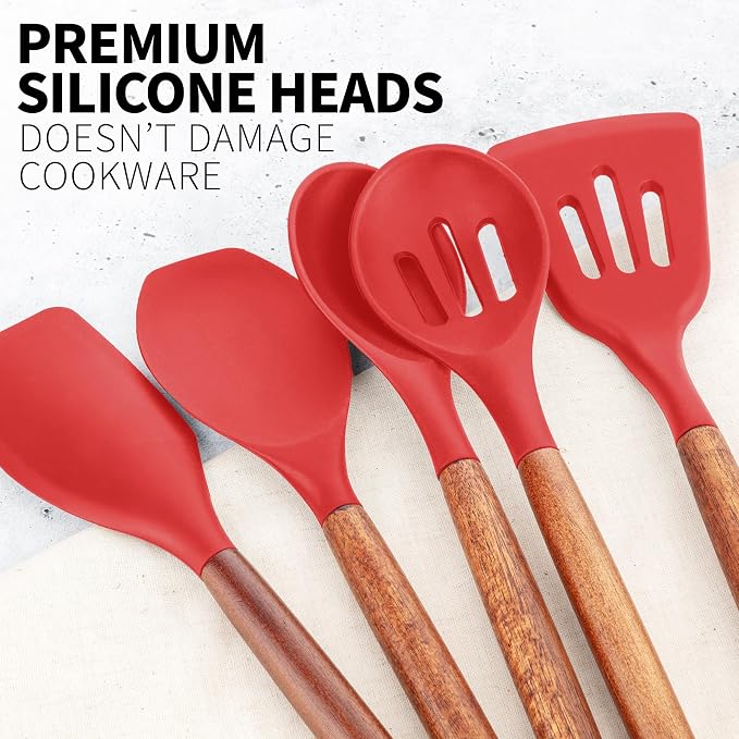 Zulay Kitchen Utensils Set Non-Stick Silicone Cooking Utensils Set - Image 9