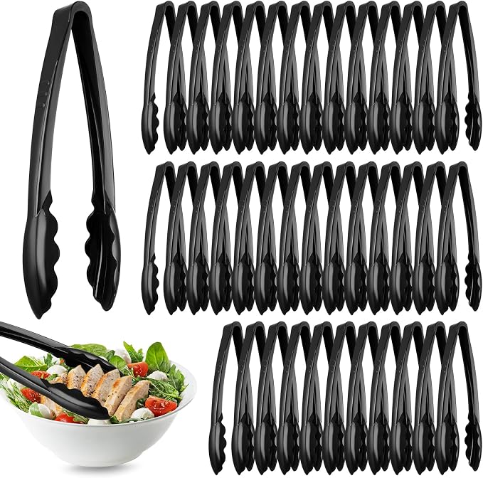 Tessco for you 80 Pcs Plastic Tongs for Serving Bulk, 9 Inch Plastic Disposable by Tessco