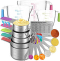 Magnetic Measuring Cups and Spoons Set, 5 Stainless Steel Measuring Cups by Minteem-MeasuringCups