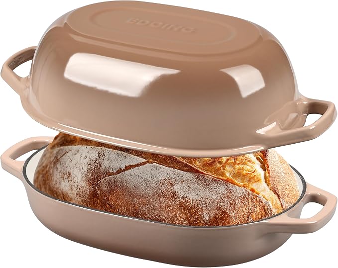 EDGING CASTING Enameled Cast Iron Oval Dutch Oven Pot by EDGINGCOOKWARE