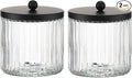 KMwares 2-Pack Glass Qtip Holder Dispenser Set by KMwares