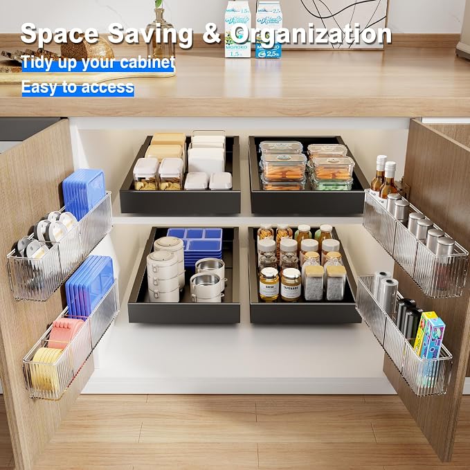 MUSTORN 2 Pack Adhesive Cabinet Door Organizer, Lid Organizers Inside Cabinet - Image 3