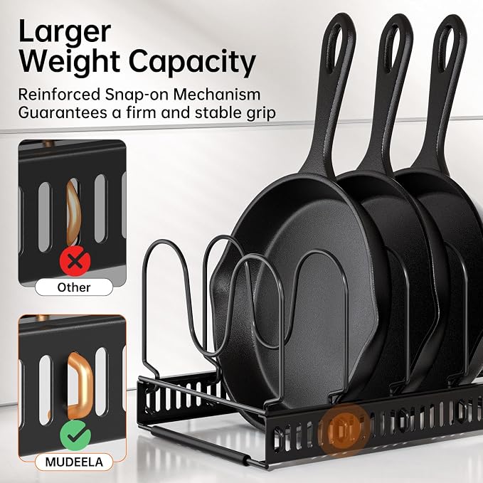 MUDEELA 2 Pack Pots and Pans Organizer Rack - Image 4
