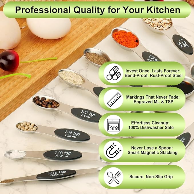 Magnetic Measuring Spoons Set Stainless Steel - Image 5