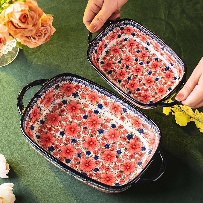 Baking Dish Ceramic Baking Pan Blue Casserole Dish Porcelain rectangular Baking - Image 4