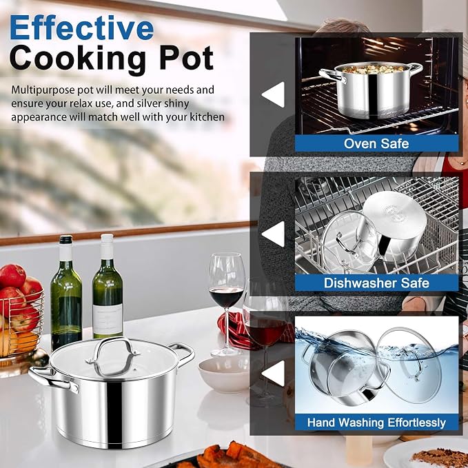 P&P CHEF 4 Quarts Cooking Stock Pot - Image 7