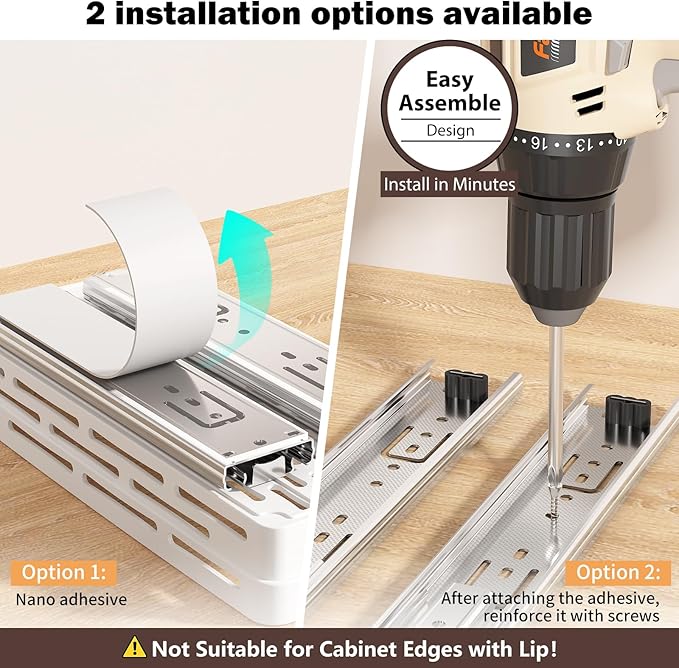 Pull Out Spice Rack Organizer for Cabinet, 3 Packs Slide Out Spice Racks - Image 4