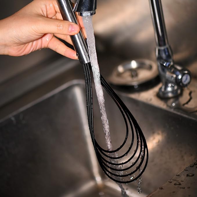 Flat Whisk Set, Stainless Steel 3 Pack 10''+11''+12'' Premium Sturdy-6 Silicone - Image 4