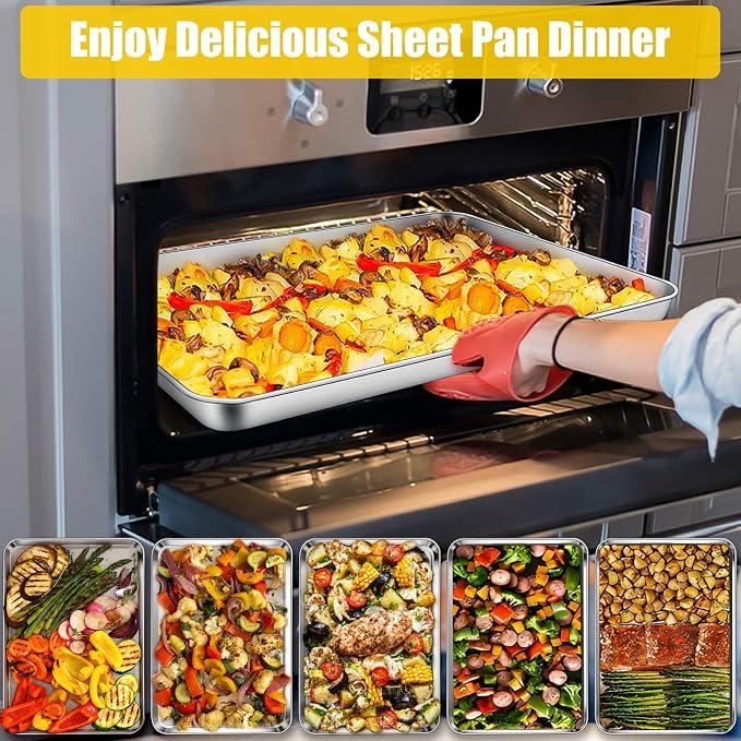 Homikit 1 Pack Baking Sheet, 20 x 14 Inches Stainless Steel Large Cookie Pan - Image 6