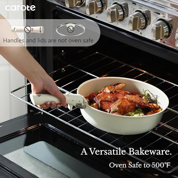 CAROTE 19pcs Pots and Pans Set, Nonstick Cookware Set Detachable Handle - Image 4