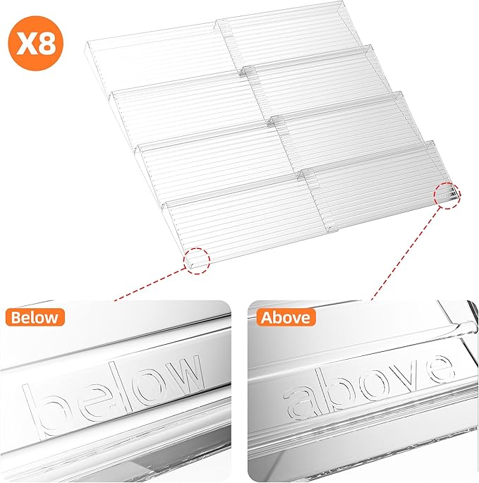 MUDEELA Clear Spice Drawer Organizer, 4 Tier- 2 Set Spice Rack - Image 5