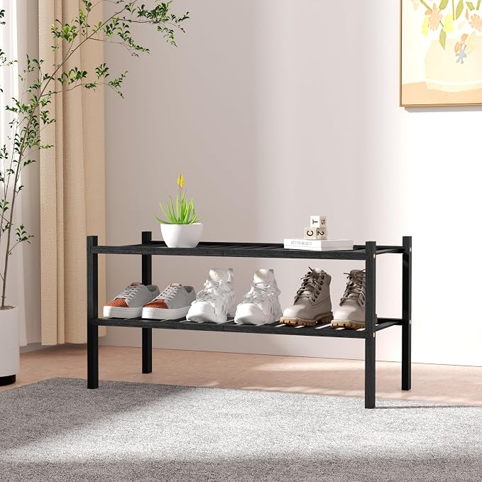 ROMGUAR CRAFT 2 Tier Bamboo Shoe Rack - Image 2