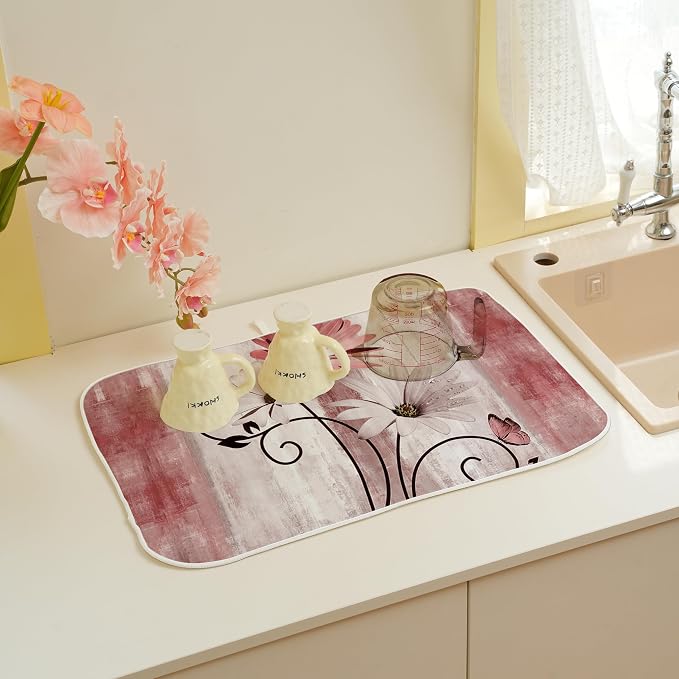 Floral Dish Drying Mat 18x24 Inches - Image 5