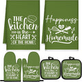 Sratte 6 Pcs Kitchen Decor Accessories Set Farmhouse Towels Pot Holders Oven by Sratte