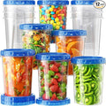 BiuLeon 12 Pack-34 oz Freezer Storage Containers, Plastic Food Storage by Unknown