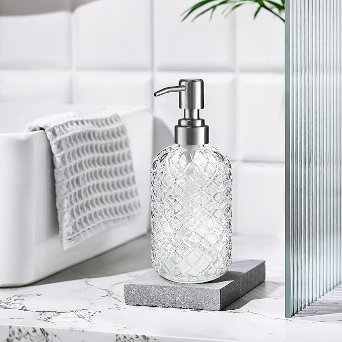14 Oz Refillable Glass Soap Dispenser - Image 6