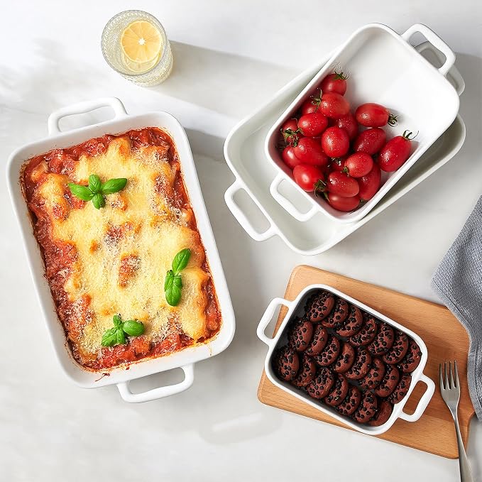 ONEMORE Casserole Dishes for Oven, 9.5"x15.4" Baking Dishes Set of 4, Ceramic - Image 9