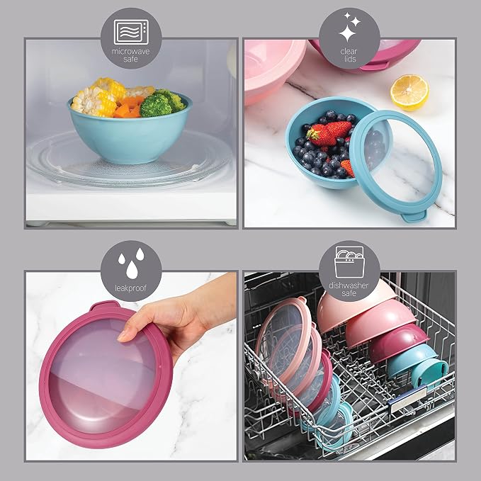 COOK WITH COLOR Mixing Bowls with TPR Lids - Image 5