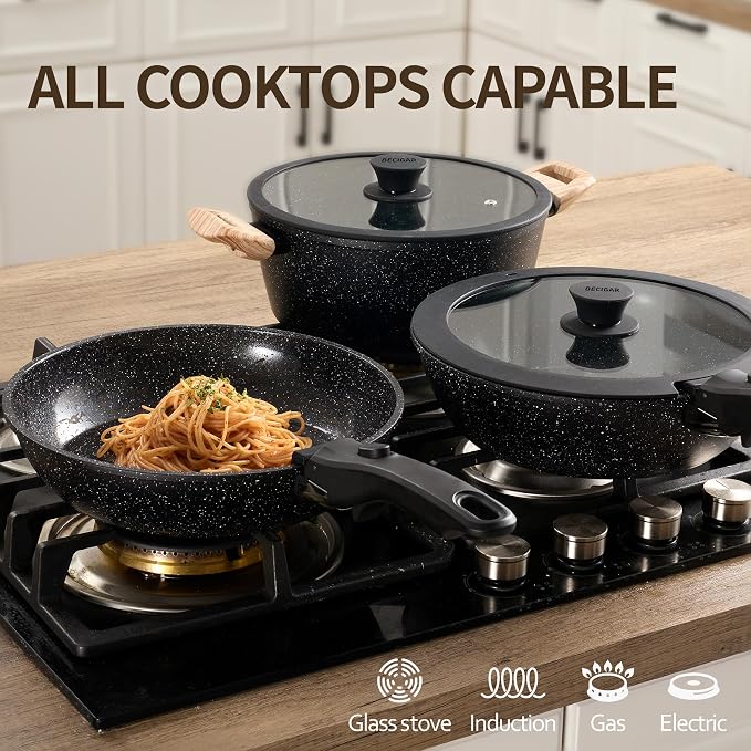 BECIGAR 23pcs Ceramic Pots and Pans Set, Nonstick Detachable Handle Cookware - Image 8