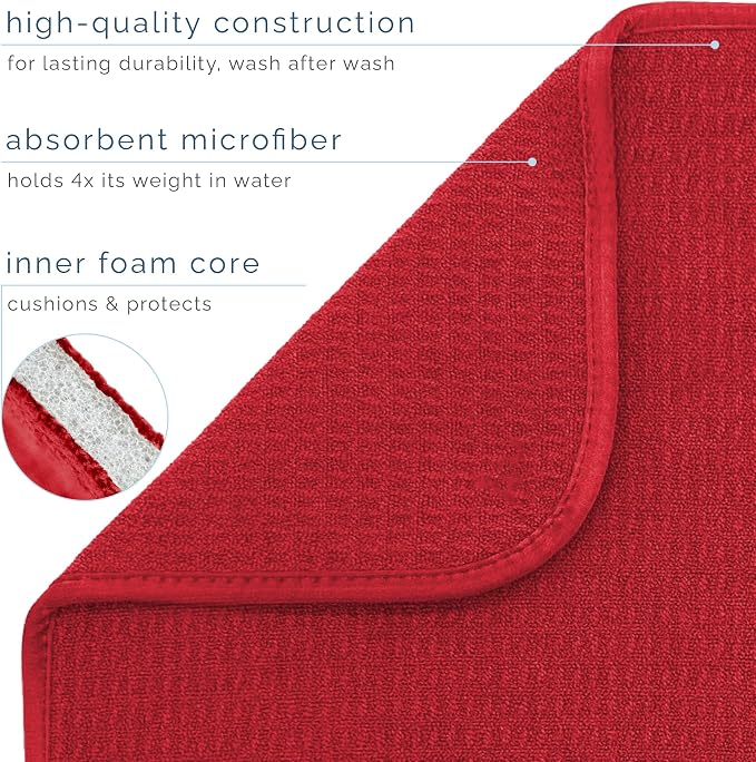 S&T INC. Dish Drying Mat, 16” x 18”, Absorbent Microfiber Kitchen Counter Mat - Image 3