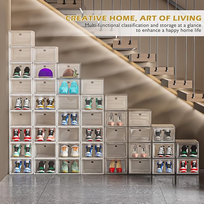 12 Pack Clear Shoe Storage Organizer - Image 4
