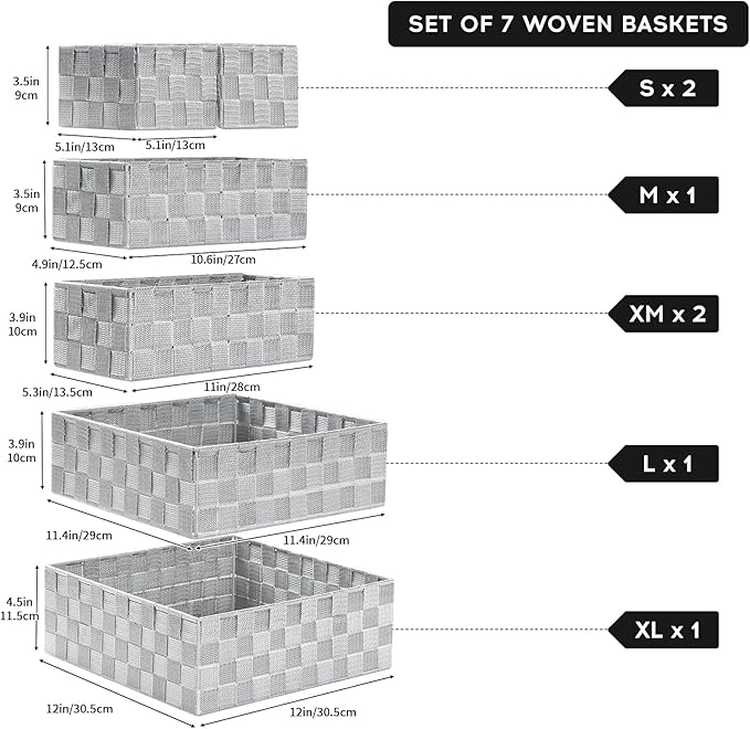Posprica Small Baskets for Organizing Woven Storage for Shelves, Decorative - Image 7